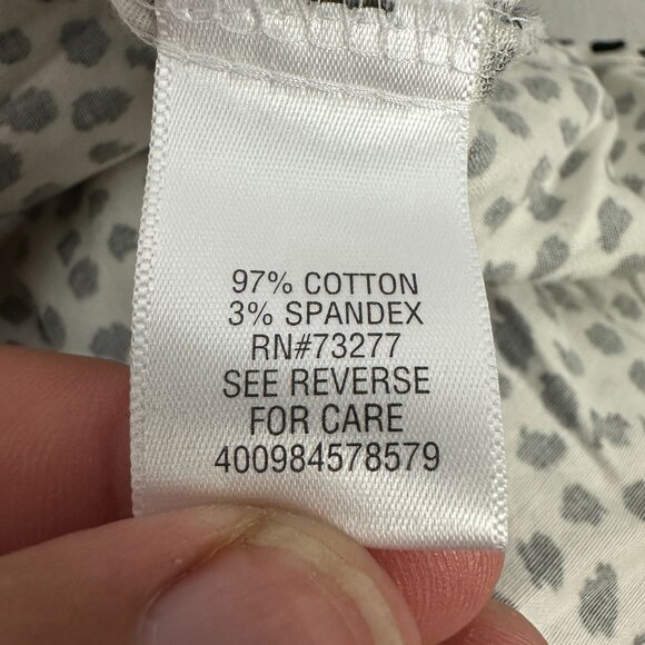 APT 9 Womens Long Sleeve Button Down Blouse OX Dalmatian Print Cotton Blend - Picture 4 of 5